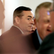 House Speaker Glen Casada, R-Franklin, center, talks with people before a meeting of the House Republican Caucus at a hotel Monday, May 20, 2019, in Nashville, Tenn